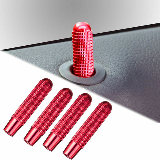 On Door Lock Knobs Pins Cover Red Alloy Bolt for Mercedes-Benz CLA GLA 2014-up