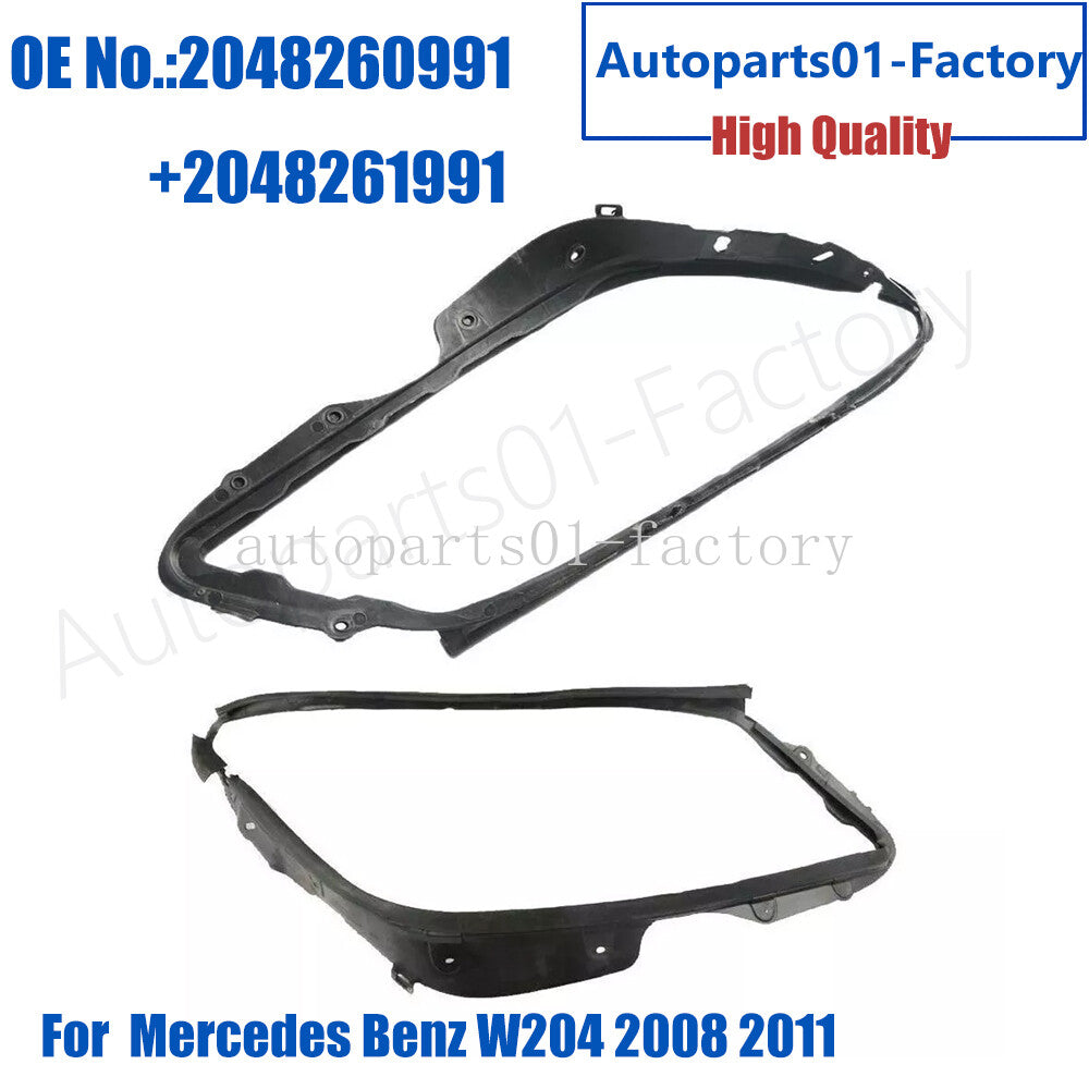 1Pair Left+Right Headlight Cover Gaskets Seal Strips for Mercedes W204 2008 2011