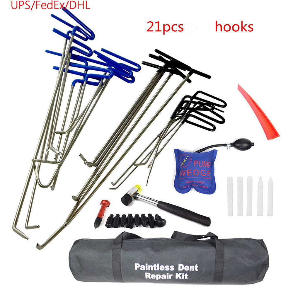Paintless Dent Repair Tool Kits, Hook Rod, Push Rod Hook,Rubber Hammer v
