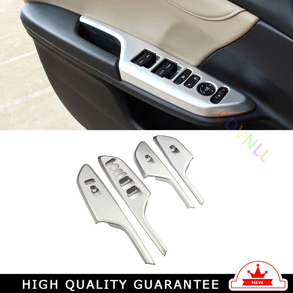 Glass Window Lifting Lock Panel Trim for Honda for Civic 10th 2016-2021 Silver Matte