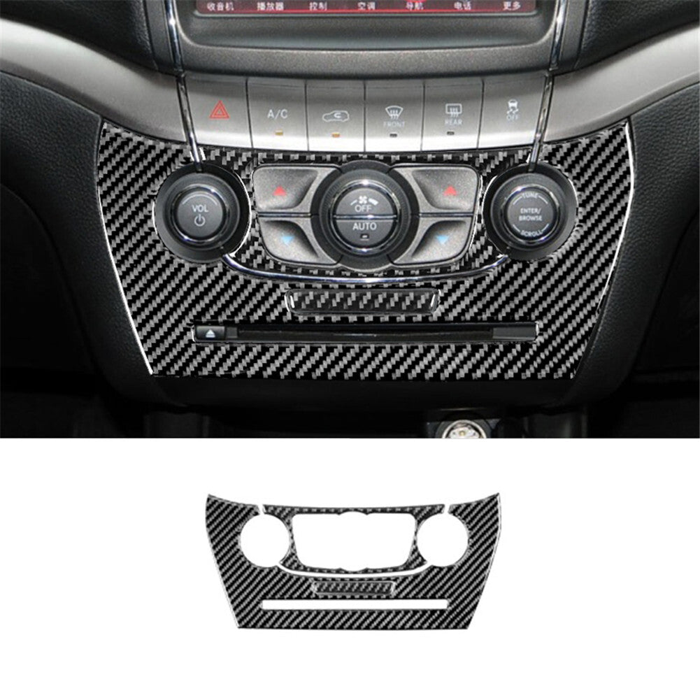 4x Carbon Fiber Steering Wheel Button Trim Cover for Dodge Journey 2009-2010 Red v