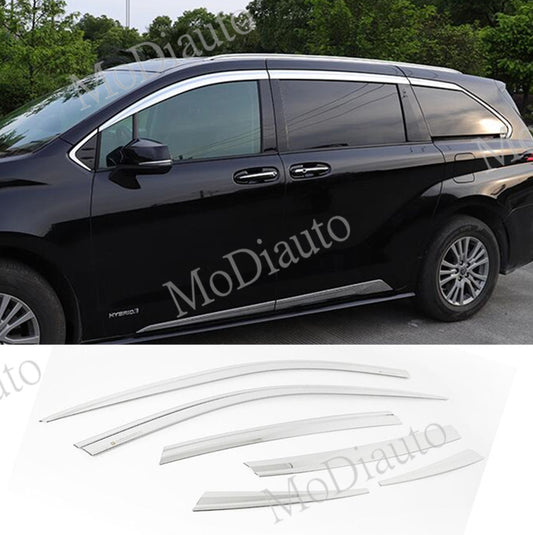 Chrome For 22-2023 Toyot@a for Sienna Window Visor Vent Shades Sun Rain Guard trim n