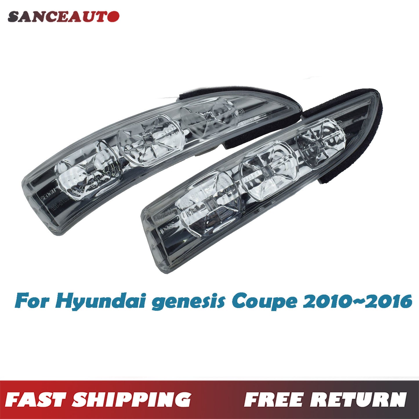 Left and right side mirror repeater signal lights are suitable for 2008-2016 for Hyundai for Genesis Coupe. n