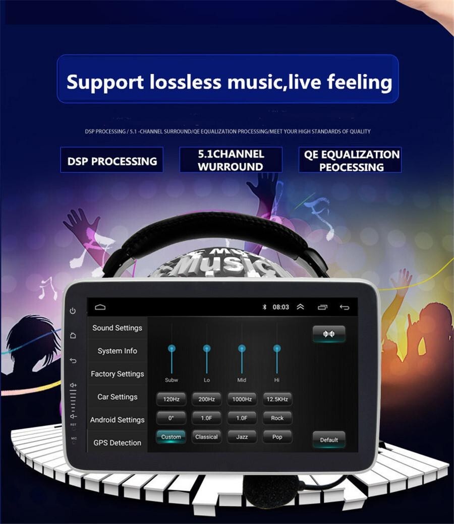 Bluetooth Car Radio, GPS, Stereo MP5 Player, 10-inch Dual-Din Rotatable Touchscreen n