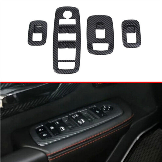 Matte Carbon Fiber Window Lift Switch Cover Trim for Dodge for Ram TRX 2022 2023