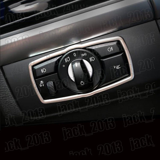 for BMW X5 E70 07-2013 X6 E71 08-14 Steel Car Front Head Light Switch Cover Trim