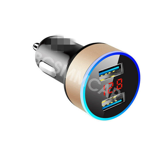 Dual USB Car Phone Charger Socket Cigarette Power Outlet LED Voltmeter 12V/24V