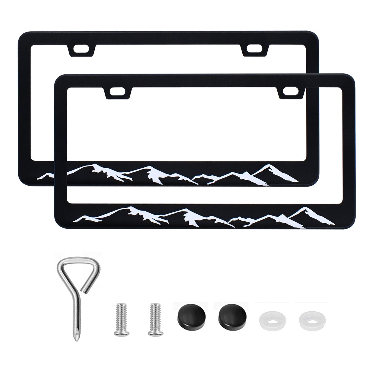 2-Piece Metal Overpass License Plate Label Frame Cover - n
