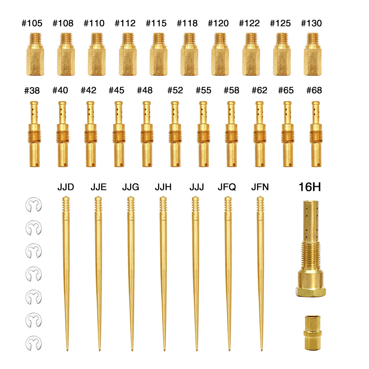 PE 26-28 21-34 Carburetor 16 Holes Repair Kit Slow Jet Needle Holder Atomiser