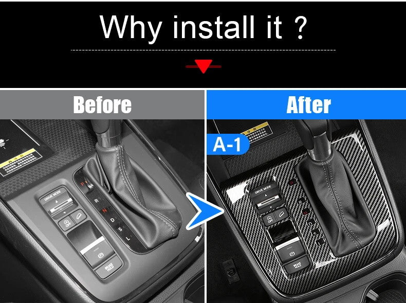 Fits 2023-2025 for Honda CRV Carbon Fiber Look ABS Gear Box Shift Panel Cover Trim Q
