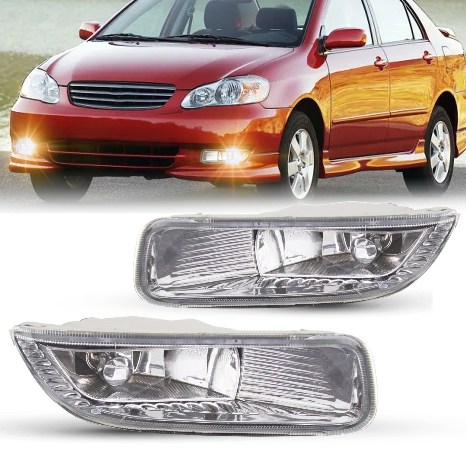 Replacement Fog Lamp Assembly for 2003 - 2004 for Corolla L+R- v