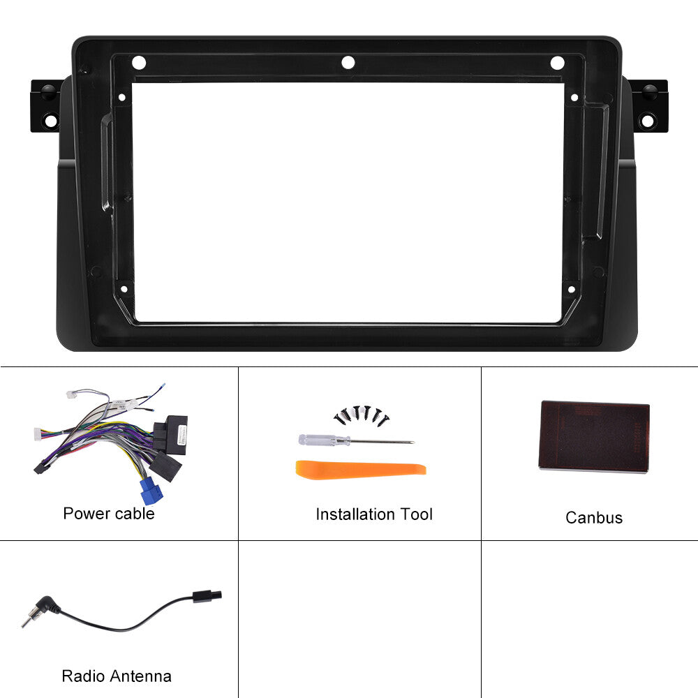 9-inch car stereo GPS navigation with Wifi, BT, RDS, and 1+32GB for BMW E46 (1998-2006) - Android 13.