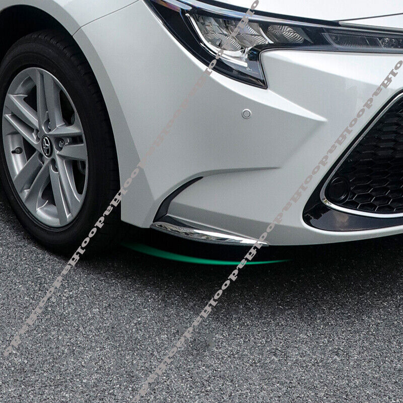 for Toyota for Corolla 2019-2022 Chrome Front Bumper Side Spoiler Lip Molding Cover