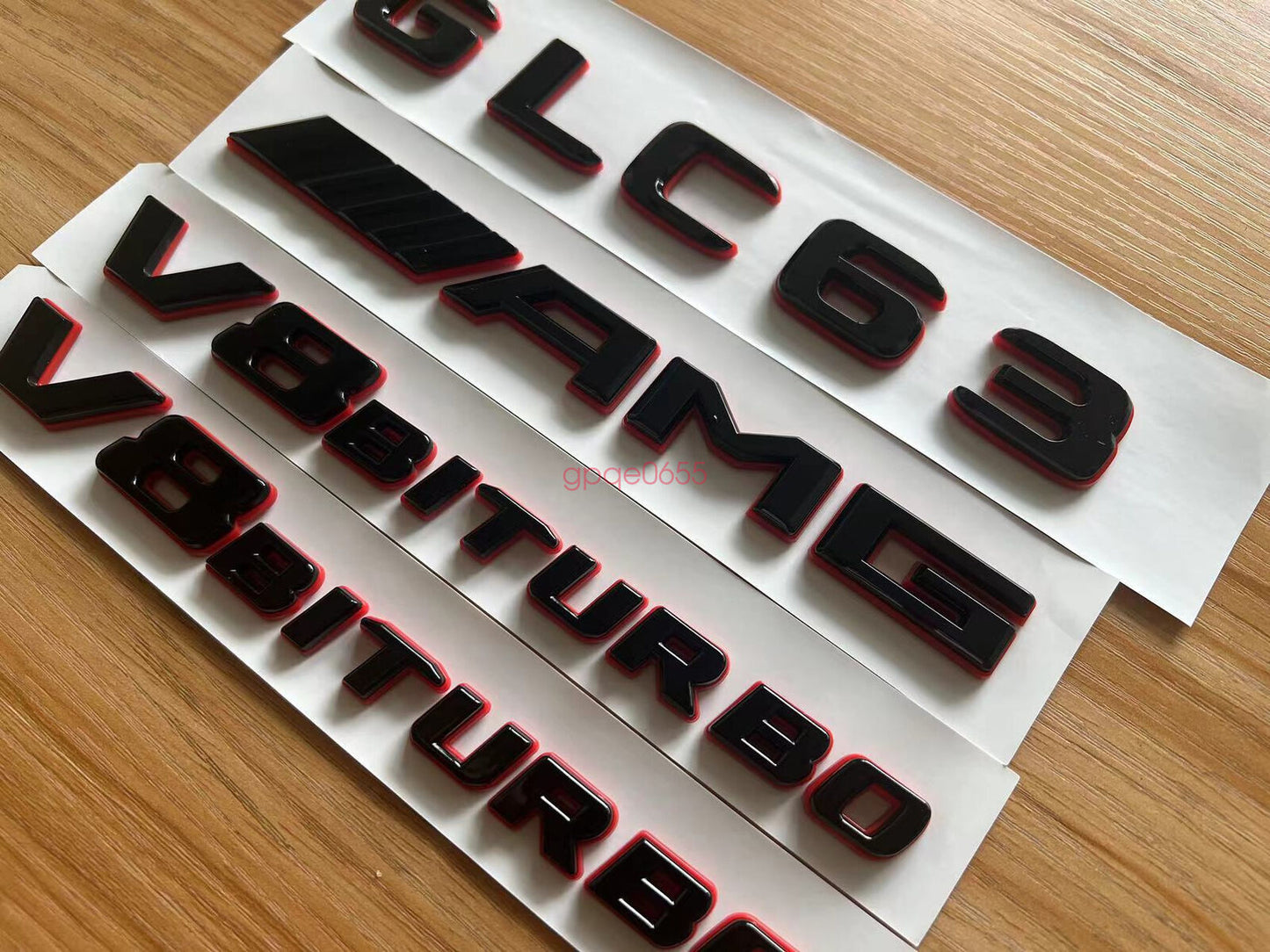 Black RED GLC63 AMG V8 BITURBO Emblem Badge Sticker Set For AMG GLC