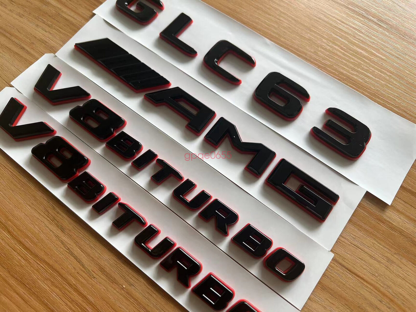 Black RED GLC63 AMG V8 BITURBO Emblem Badge Sticker Set For AMG GLC