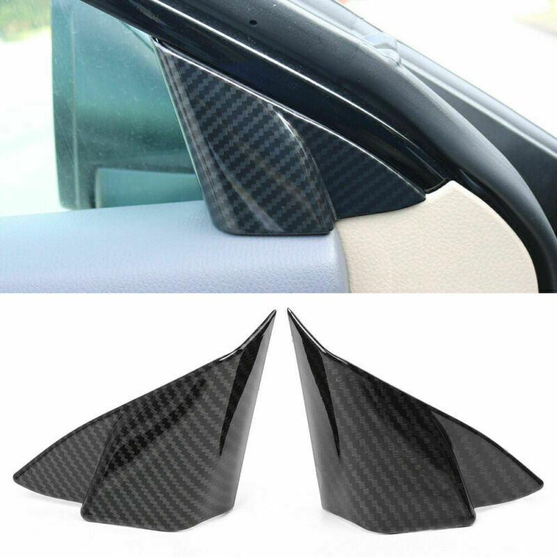 2P Carbon Fiber Interior Front Triangle Pillar Cover Trim for Toyota for Camry 18-20