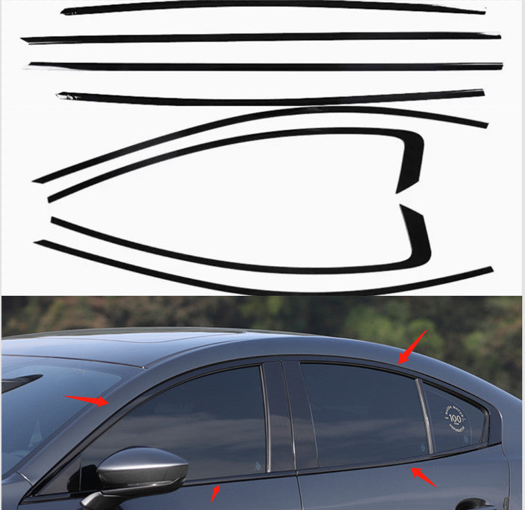 Glossy Black Striped Side Mirror Cover Trim for Toyota RAV4 2019 - 2023