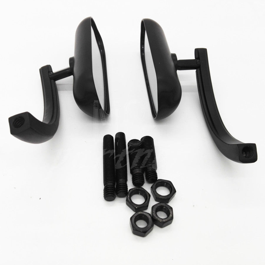 Motorcycle Black for Mini Oval Mirrors for Harley Dyna Softail Sportster Touring Q