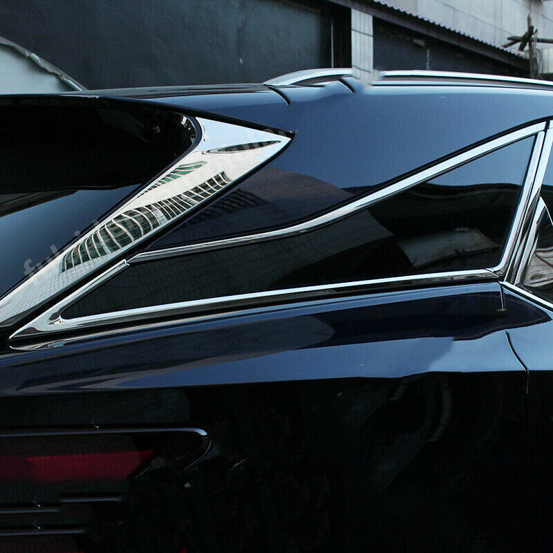 for Lexus RX350 450H 2016-21 Chrome Steel Rear Window Sill Cover Strip trim Set