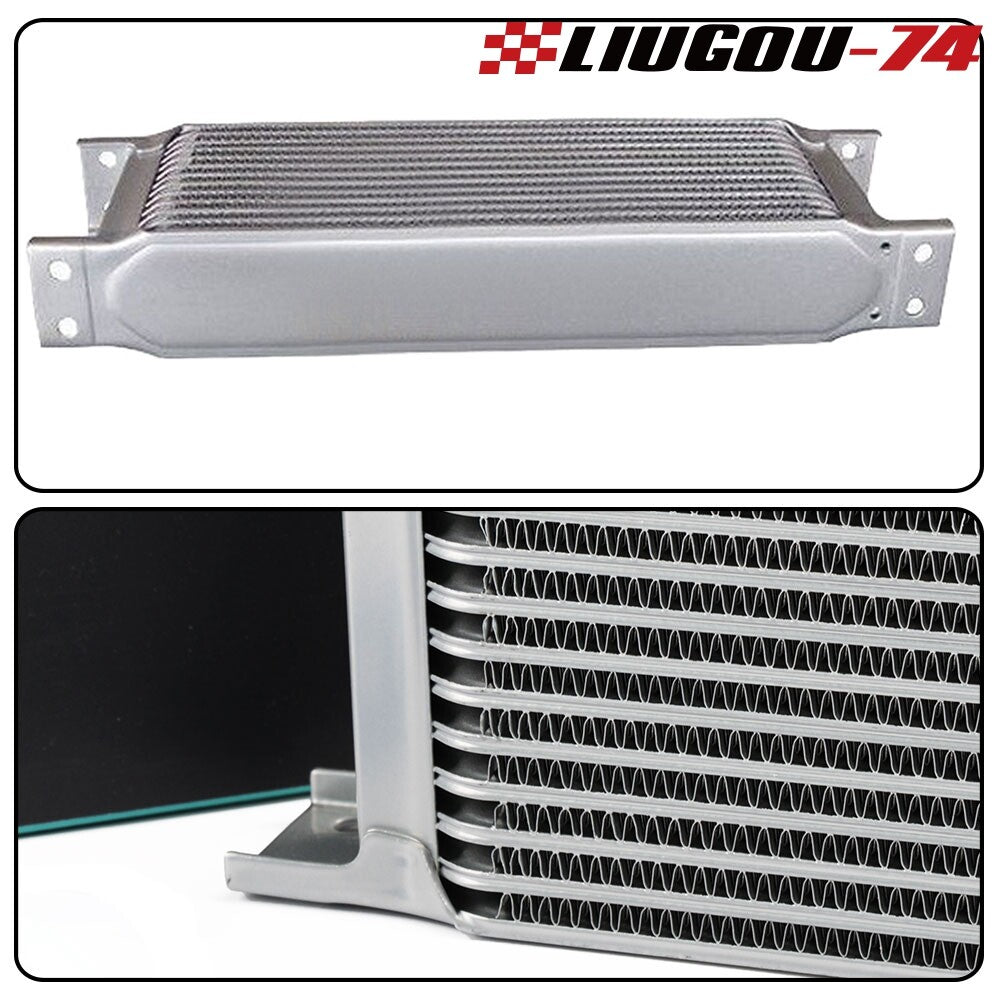 Silver 30 Row AN-10AN Universal Aluminum Engine Inverter Racing Oil Cooler- v