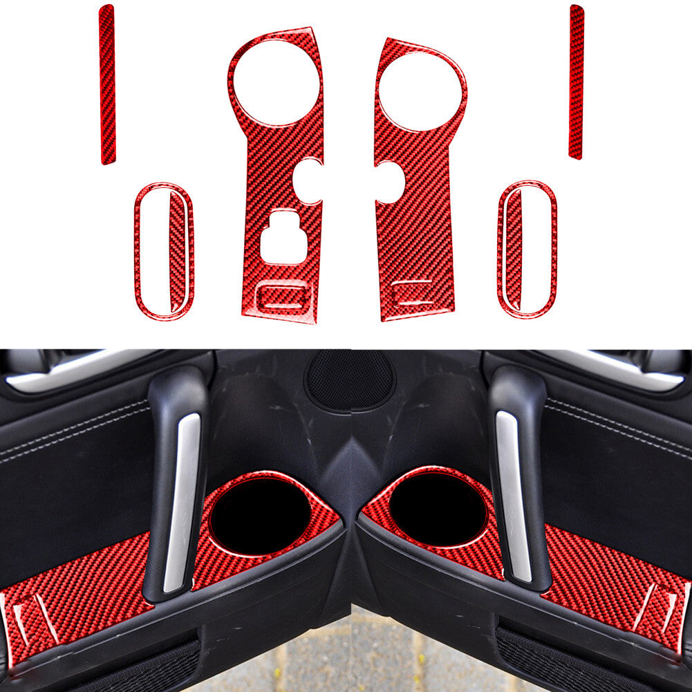 for Audi A4 2017-2018 Red Carbon Fiber Reading Light Frame Decorative Cover Trim v