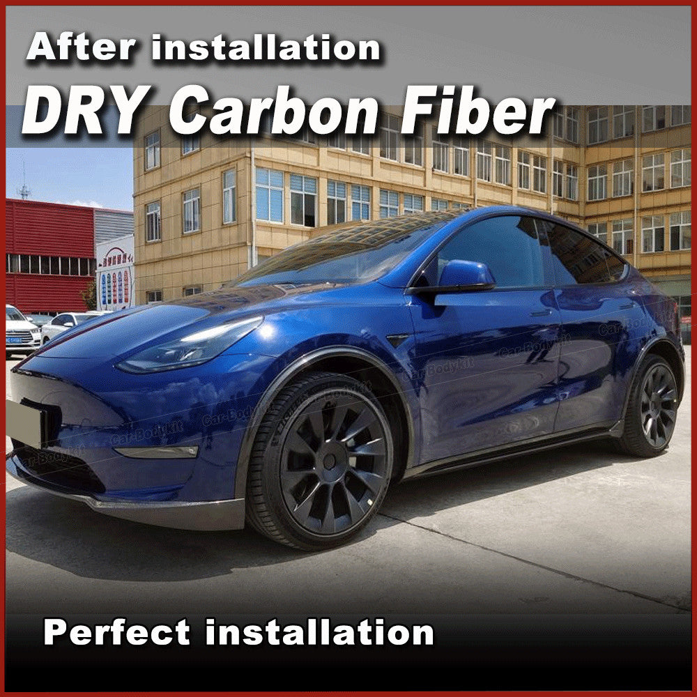 Fit for Tesla for Model Y 2019-21 DRY Carbon Fender Flare Kit Wheel Arch Cover Trim