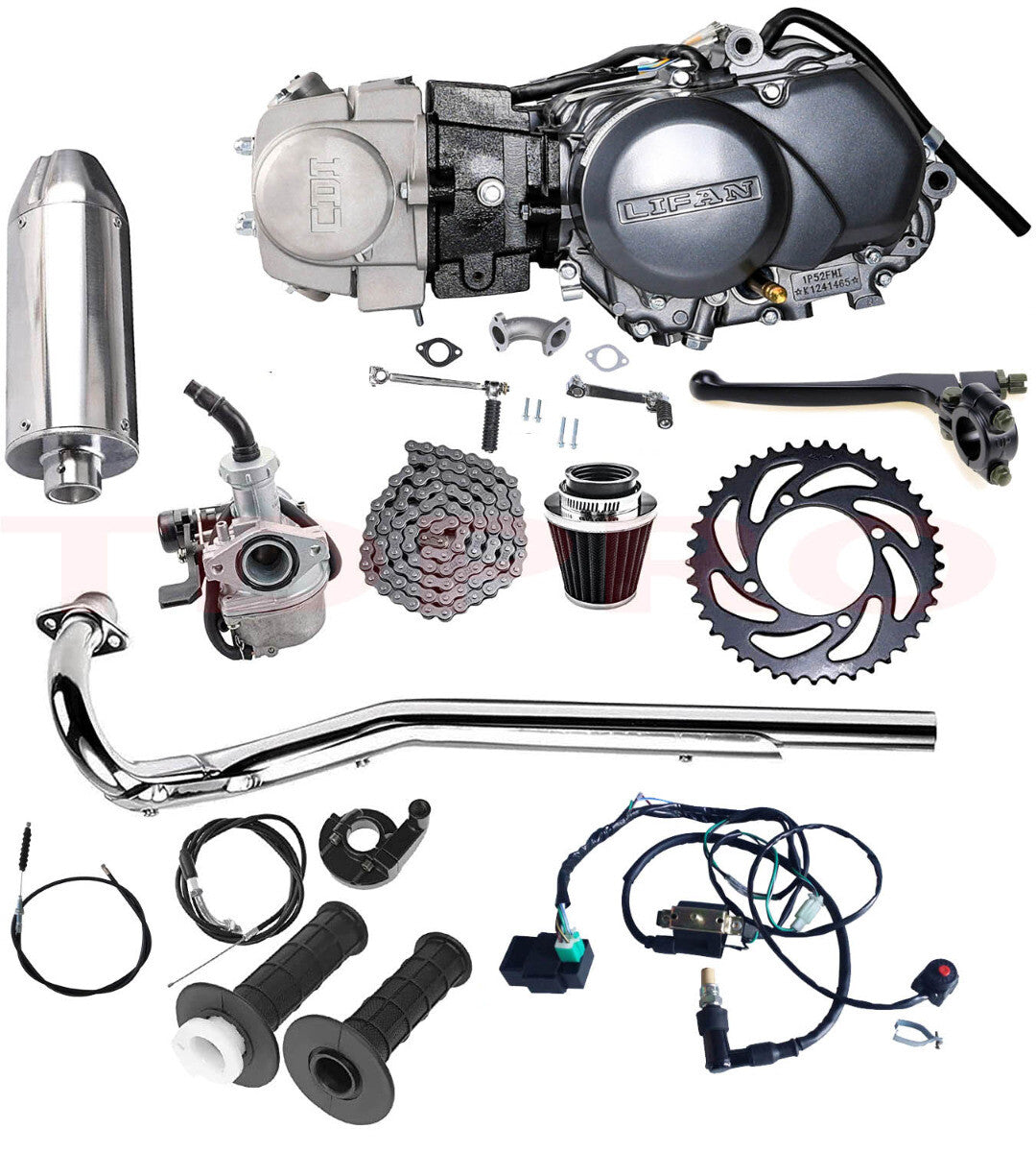 for Lifan 125cc manual motor kit for Apollo RFZ 125 Pit bikes, for Honda CT70, CRF50