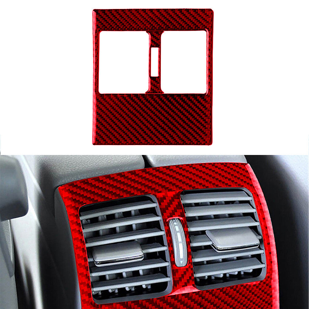 Red Carbon Fiber Rear Air Vent Outlet Cover Trim for Mercedes-Benz W204 2007-13