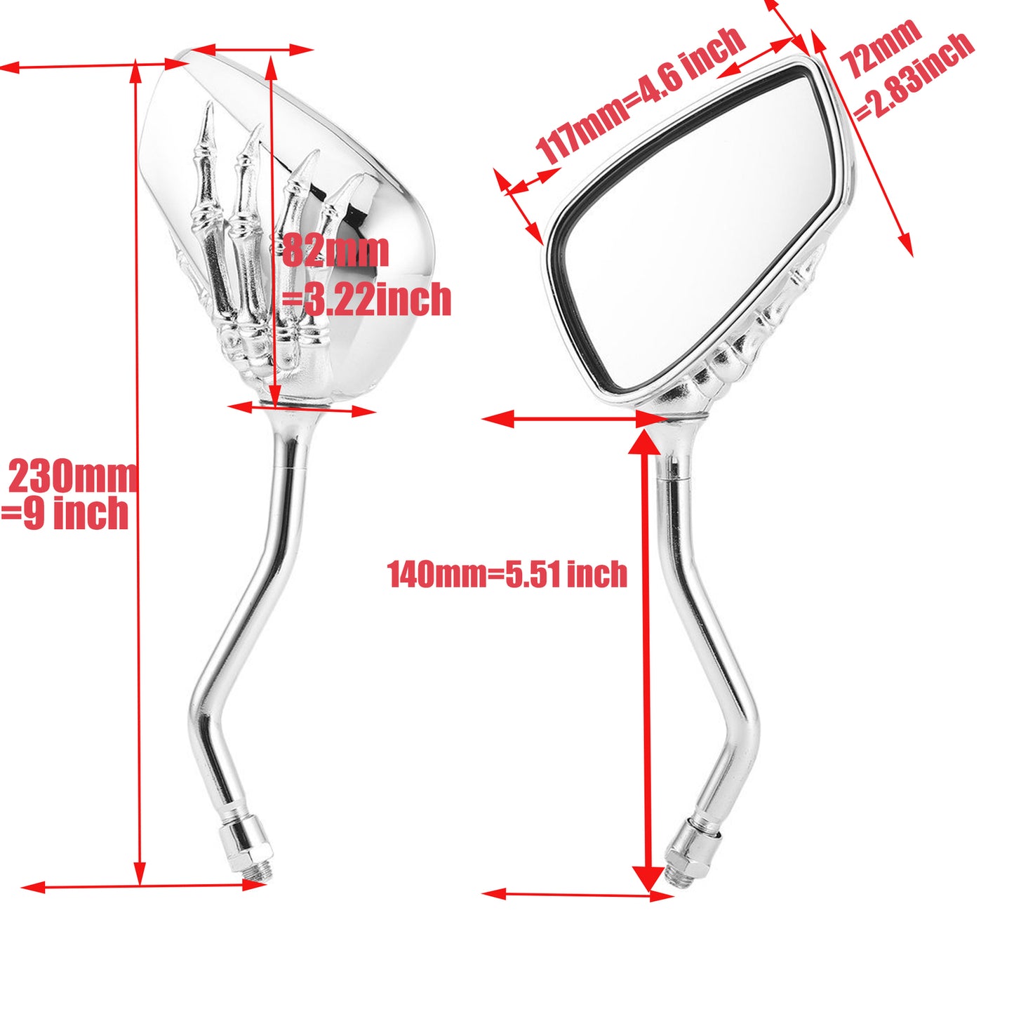 Motorcycle Rear View Skull Hand Claw Mirror for Honda Shadow Spirit 1100 Q