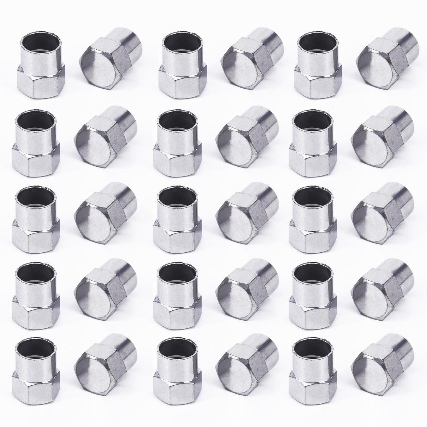 100Pcs Chrome Plated Car Truck Auto Wheels Tire Valve Stem Cap Lid Air Dust-Cove v
