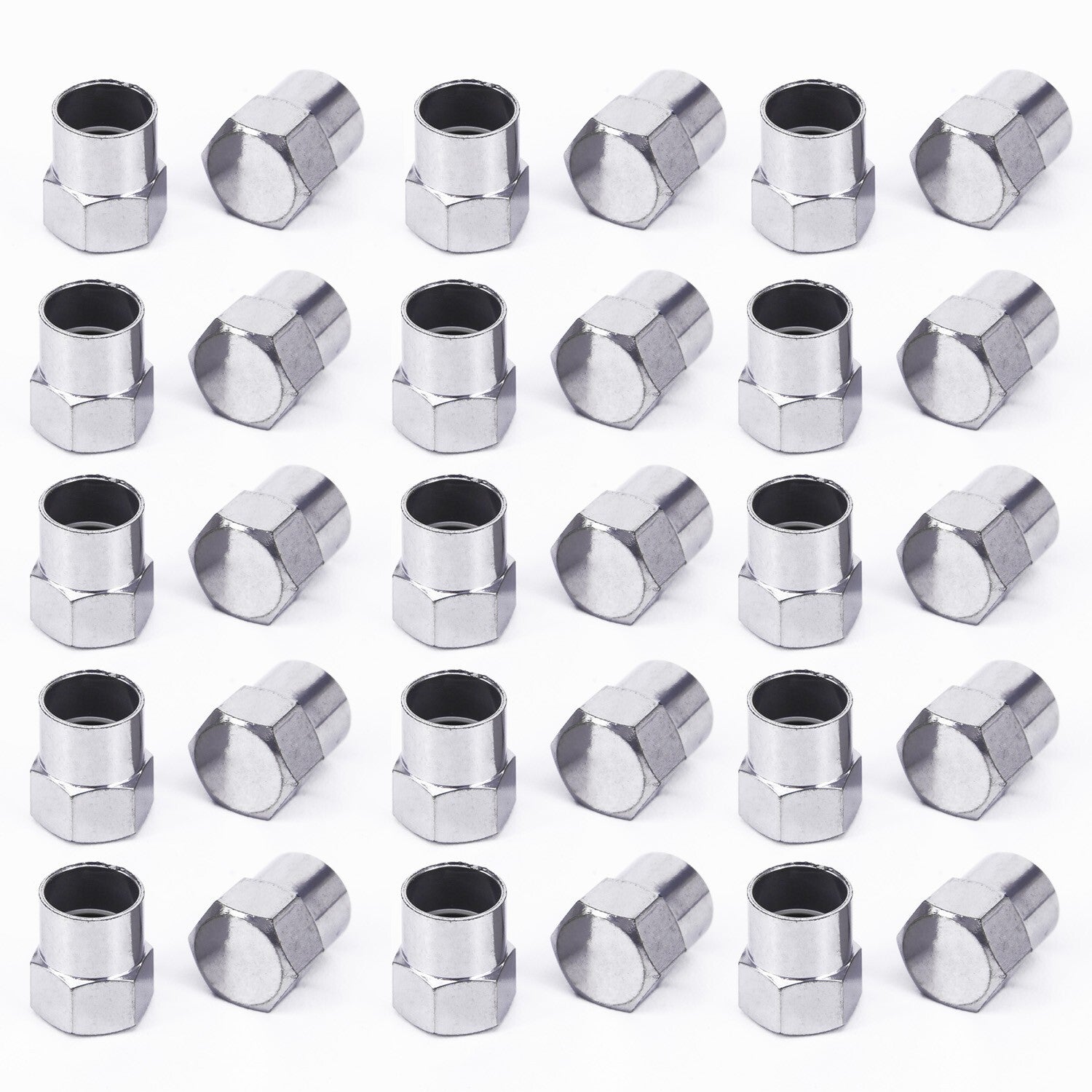 100Pcs Chrome Plated Car Truck Auto Wheels Tire Valve Stem Cap Lid Air Dust-Cove v