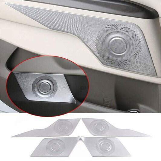 for Kia Carnival 22-23 Silver Steel Inner Door Speaker Horn Frame Cover Trim 4x