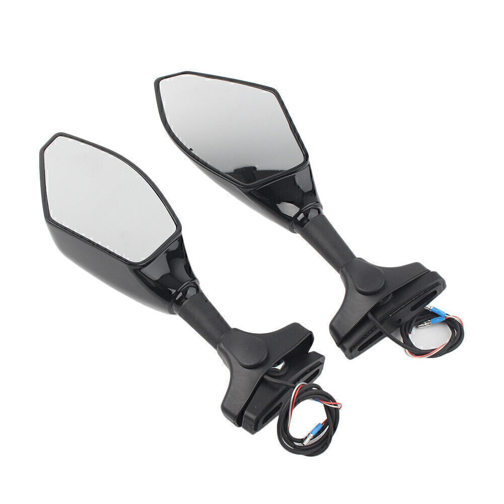 Motorcycle Rearview Mirror w/ LED Turn Signal Fit for Honda for Kawasaki for Yamaha for Suzuki
