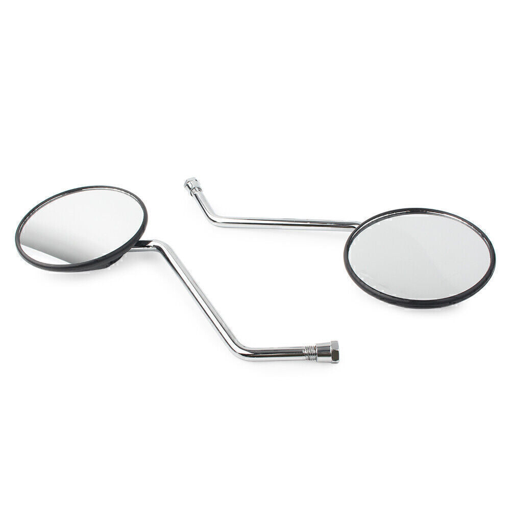 for Suzuki Pair 10mm Motorcycle Rear View Rearview Side Round Mirrors Universal Q