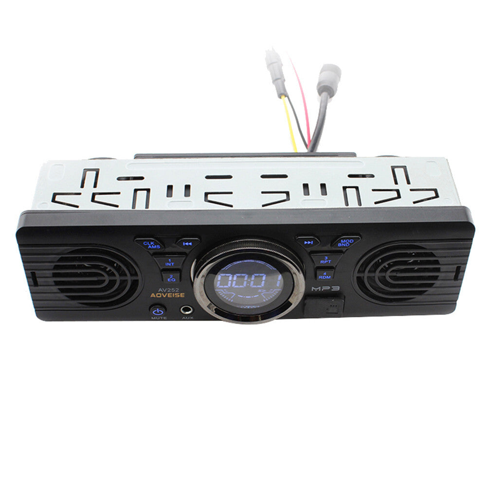1Din Car FM Stereo Radio MP3 Audio Player Dual Speaker Bluetooth LCD USB SD AUX