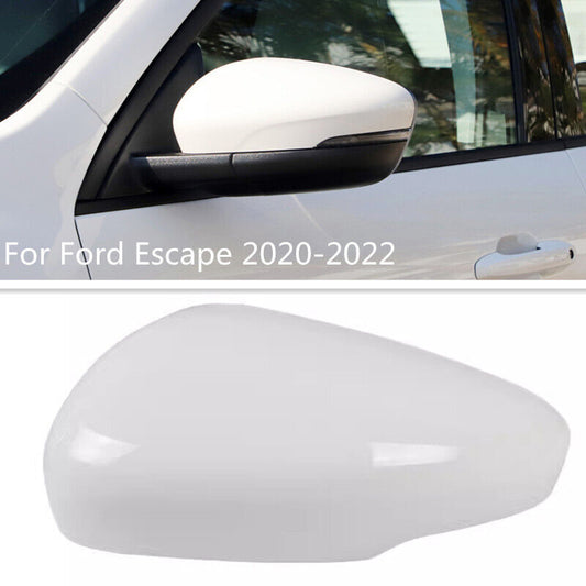 White Left Side Rear View Mirror Cap Mirror Shell Housing for Ford Escape 20-22