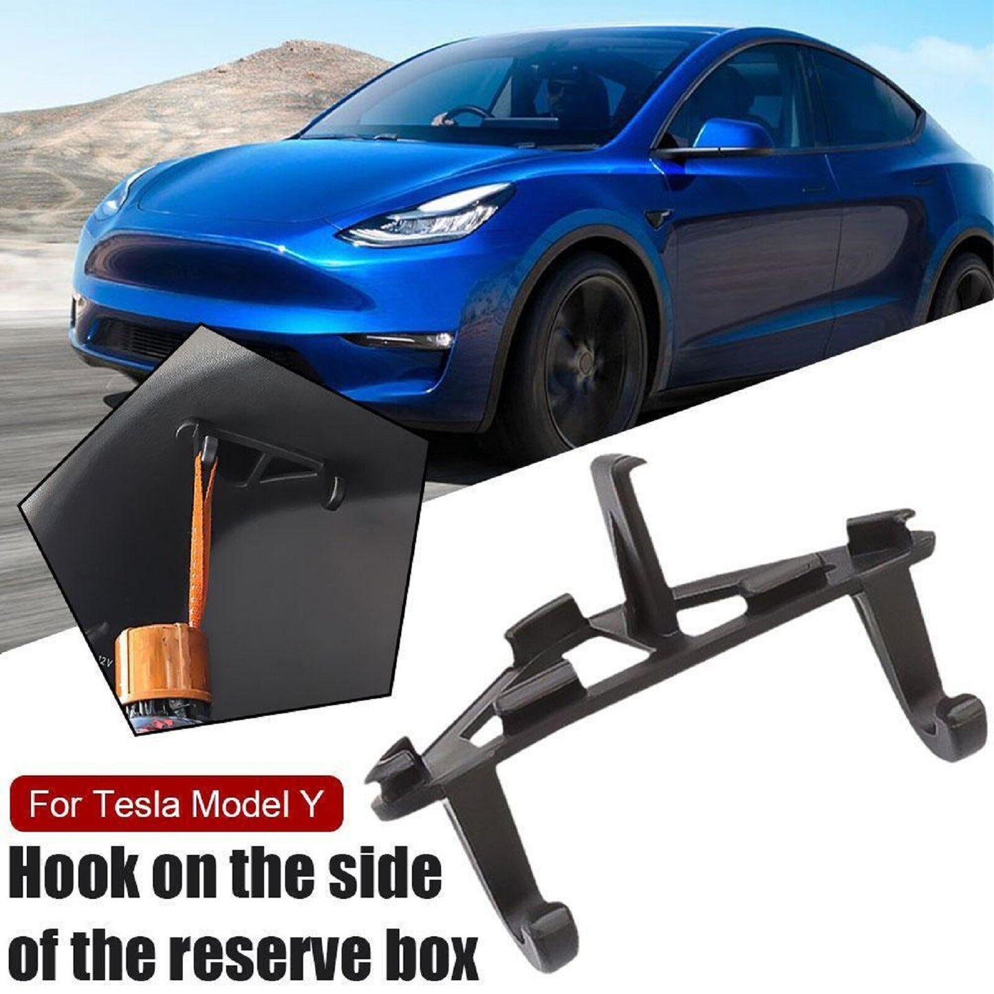 Car Rear Trunk Hook Grocery Bag Holders Accessories for Model Y 2021-2023