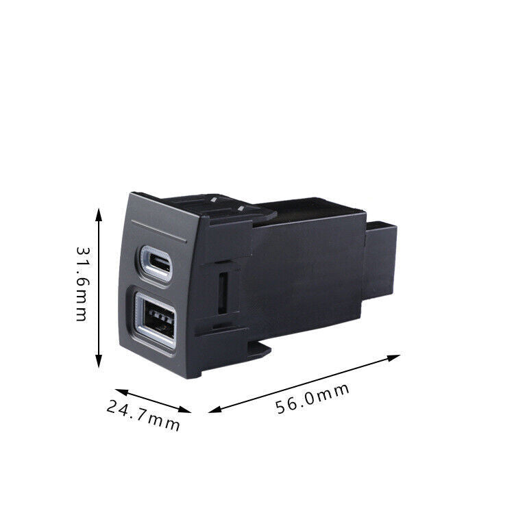Car Sockets QC3.0 2 USB Charger Female DC12V-24V for VW Polo 2004-2009