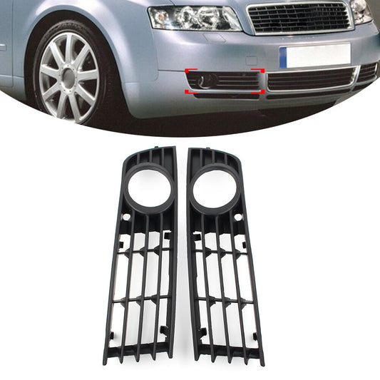 Front Bumper Fog Light Grille Cover Pair for Audi A4 B6 Sedan Model 2001-2005