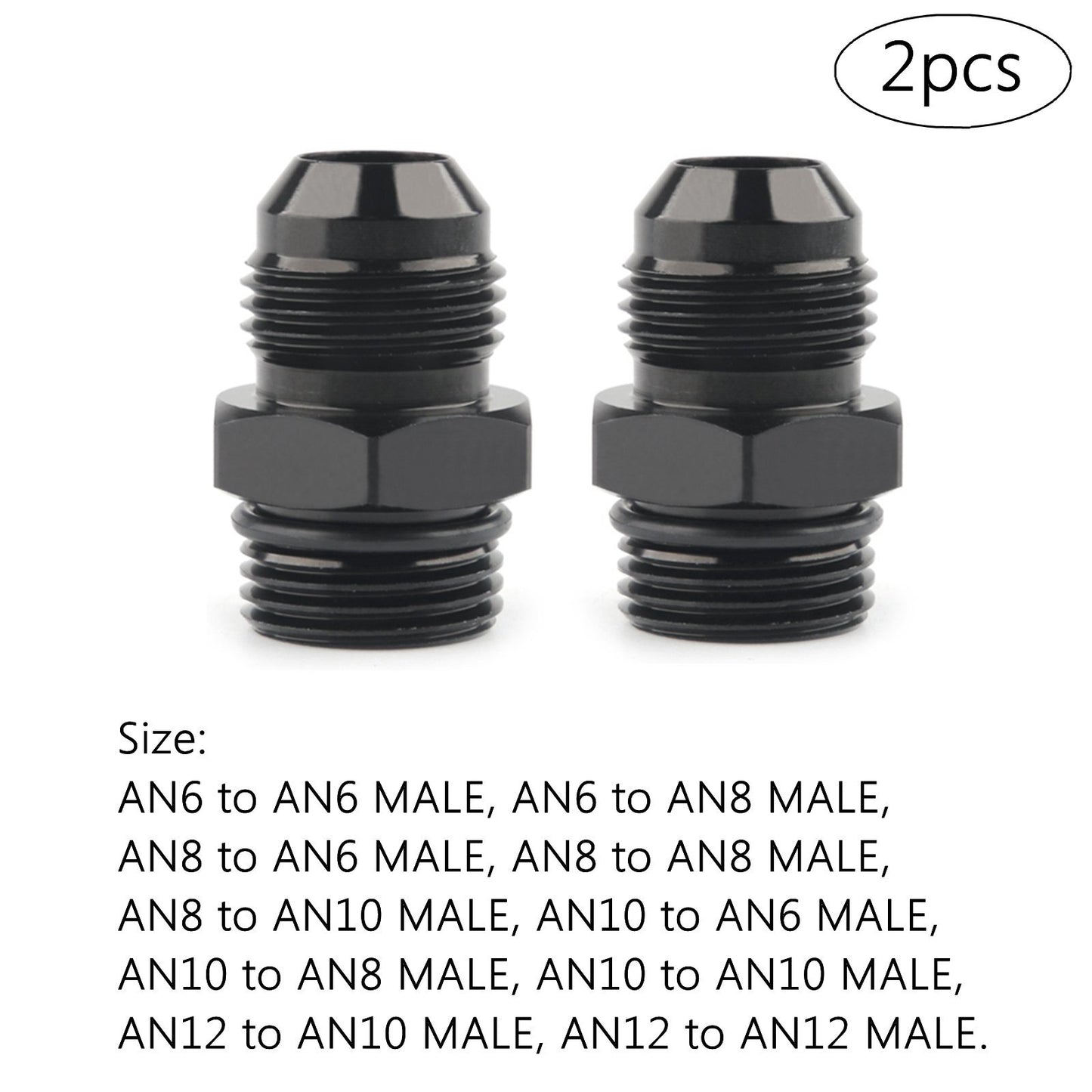 2 ORB O-ring fuel pump guide rail adapter accessories AN6 AN8 AN10 to 6AN 8AN 10AN male connectors