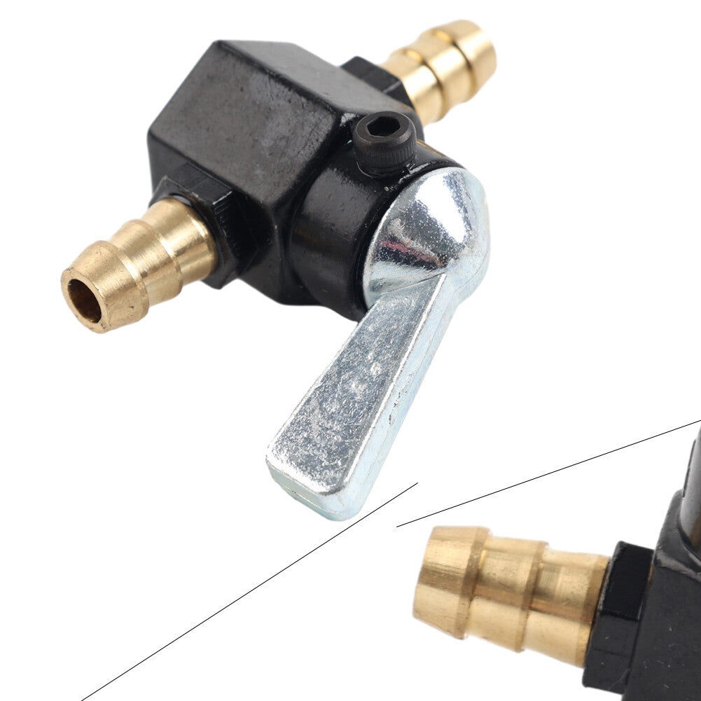 Motorcycle Inline Petrol On-Off Fuel Tap Gas Petrol Valve Petcock 8mm Black