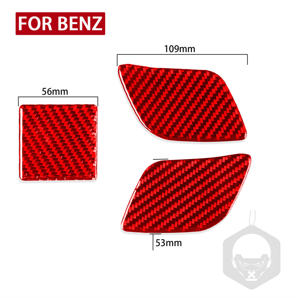 Front Body Headlight Cleaning Trim for Benz CLS Class C219 04-09Red Carbon Fiber