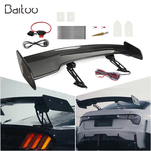 100 Real Carbon Fiber 56â€?Rear Trunk Spoiler Electric Racing Tail Wing GT Style Q