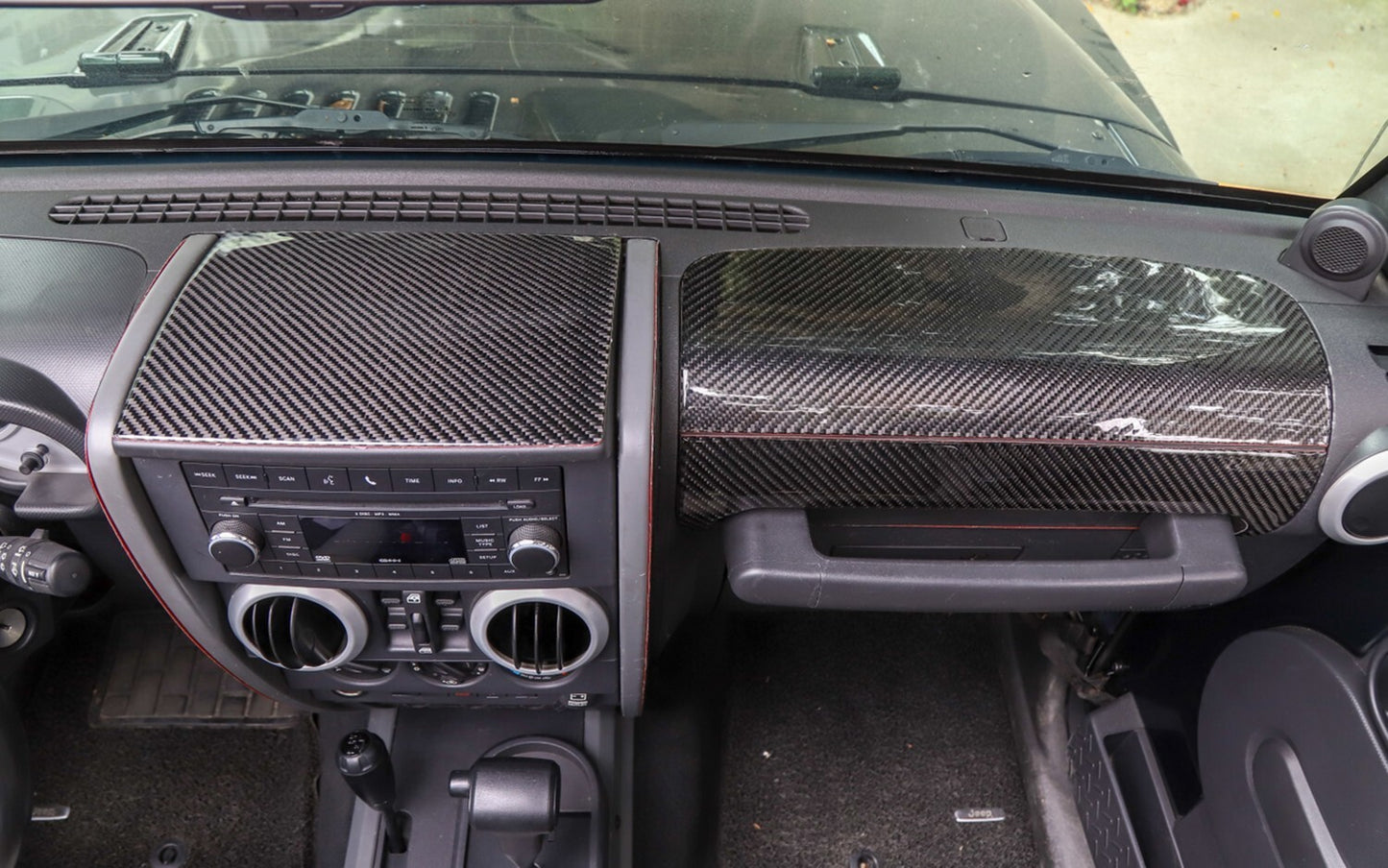 Real Carbon Fiber for Co -pilot Dashboard Cover Trim for Jeep for Wrangler JK 2007-10