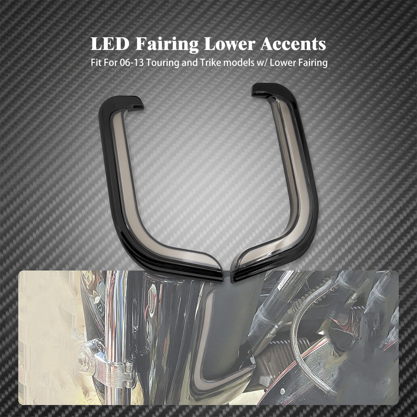 LED Fairing Lower Light Accent Light Turn Signal Fit for Harley Touring 2006-13 Q