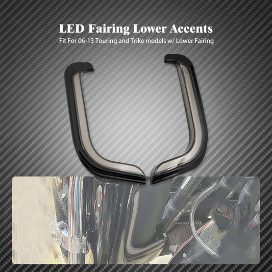 LED Fairing Lower Light Accent Light Turn Signal Fit for Harley Touring 2006-13 Q