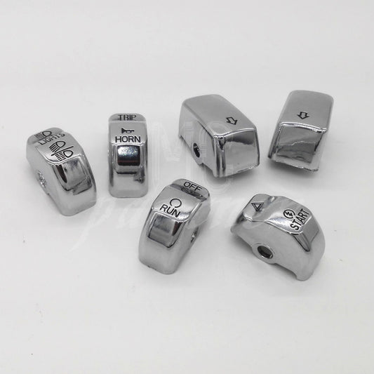 6pcs Chrome Hand Control Switch Button Cap for Harley Softail 2011-2015 Q