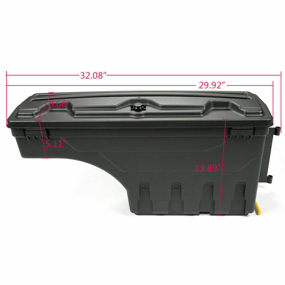 Bed Storage Box Tool Box Right Side Fits 07-18 for Silverado for GMC for Sierra - v