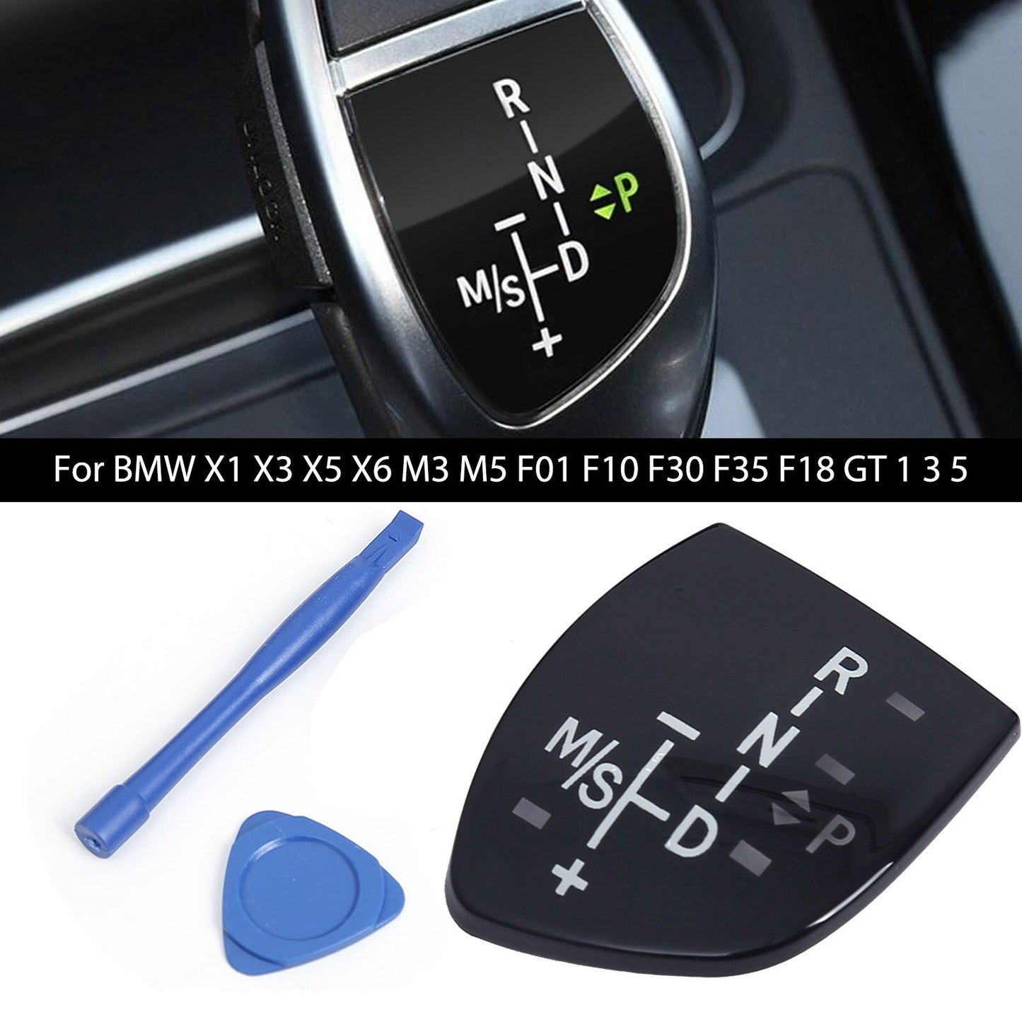 fit for BMW X1 X3 X5 X6 M3 M5 F01 F10 F30 F35 F18 GT 1 3 5 Gear Shift Knob Panel AT