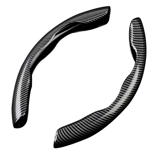 Carbon Fiber Look Car Steering Wheel Booster Non-Slip Cover For 38cm Interior